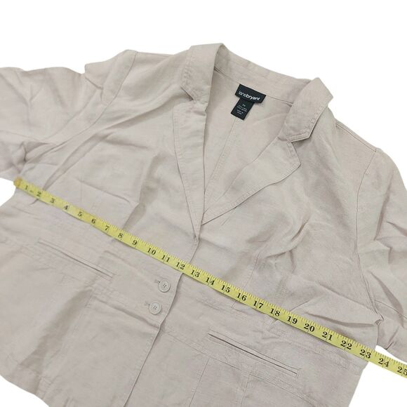 Lane Bryant Linen Blend Jacket Blazer Womens 20 Beige Two Button Work Casual - Picture 10 of 13